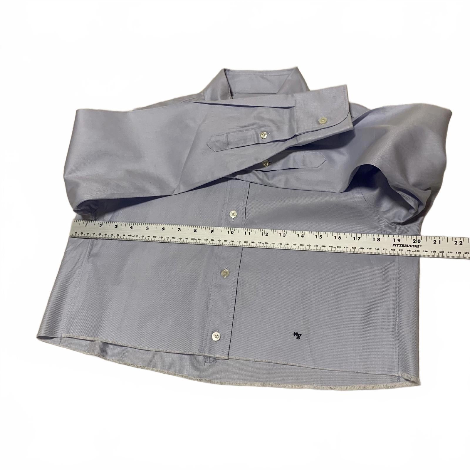 Hommegirls Women's Size Small Chambray Blue Cropped Button-Up Shirt