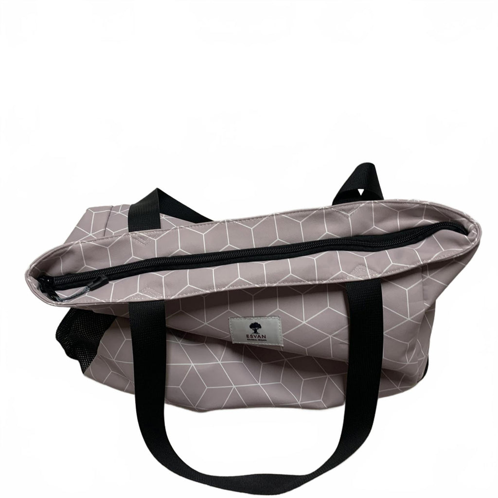 Bolso tote utilitario de hombro para mujer Esván con estampado floral lila