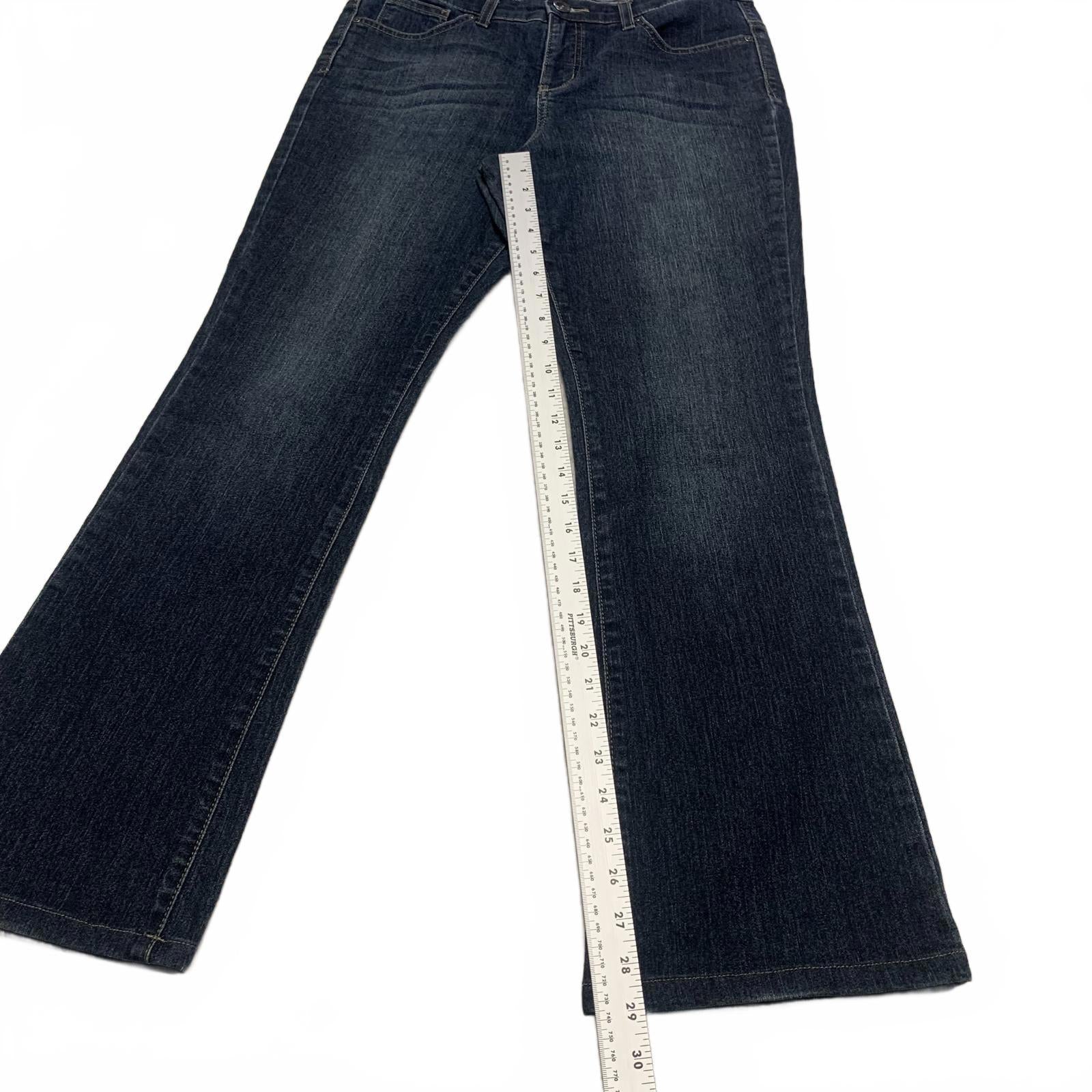 Vaqueros Nine West para mujer, talla 8R, lavado azul oscuro, corte de bota, 32 x 29