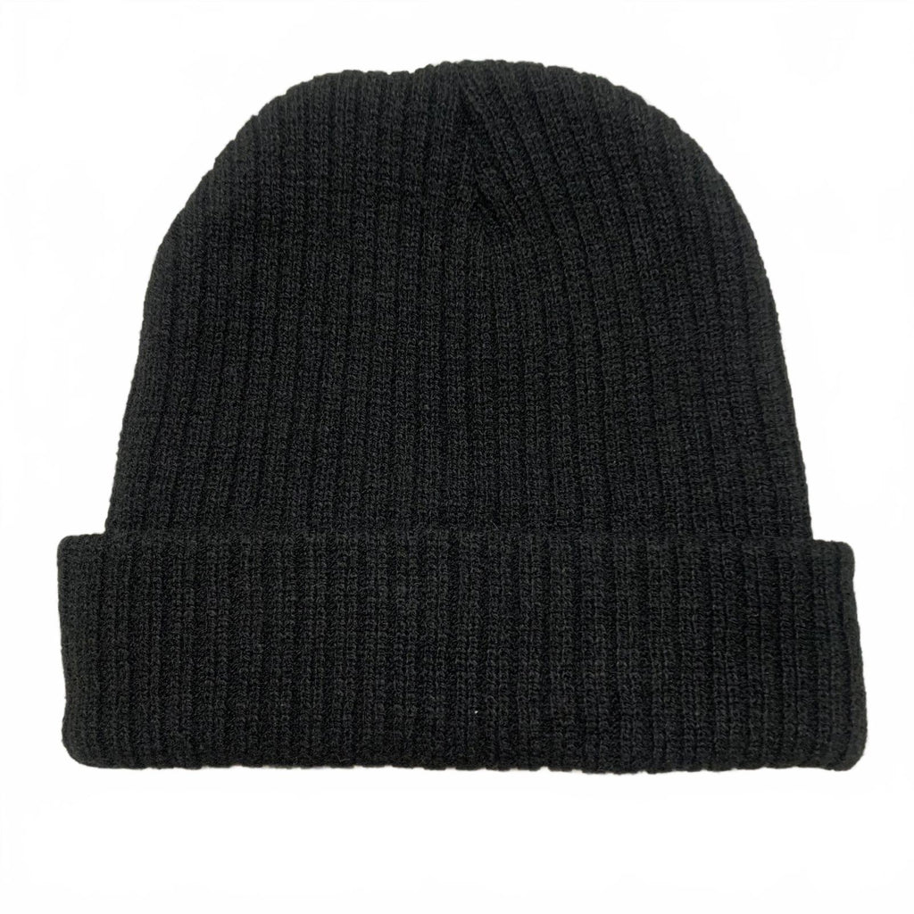 Gorro de punto negro con logotipo