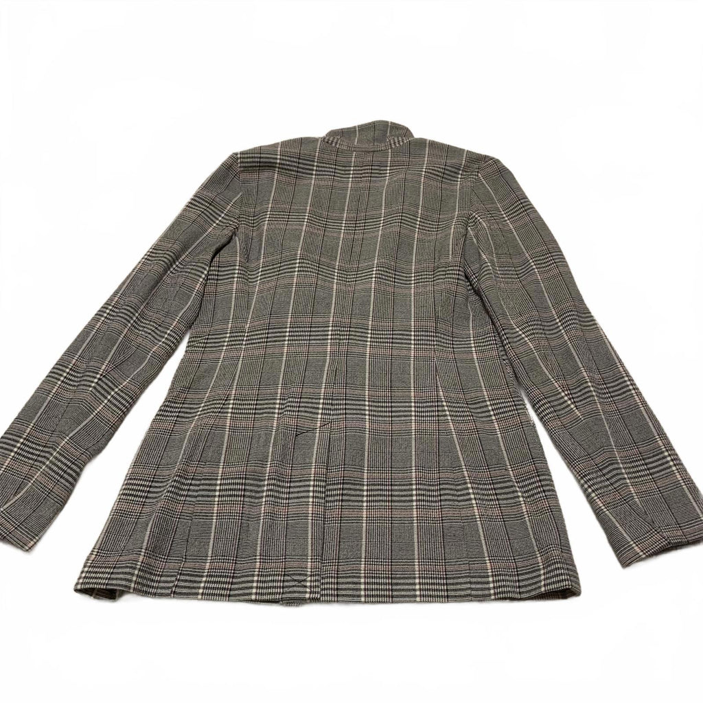 Chaqueta blazer a cuadros Treasure &amp; Bond para mujer, talla XS, negra, rosa y gris, elástica, con 1 botón