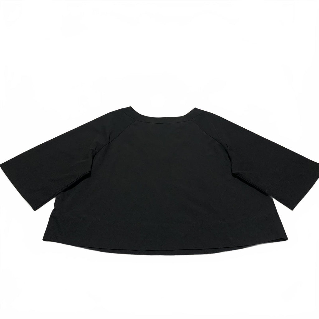 Top corto minimalista de gran tamaño con cuello en V negro para mujer, talla extragrande, de Prologue