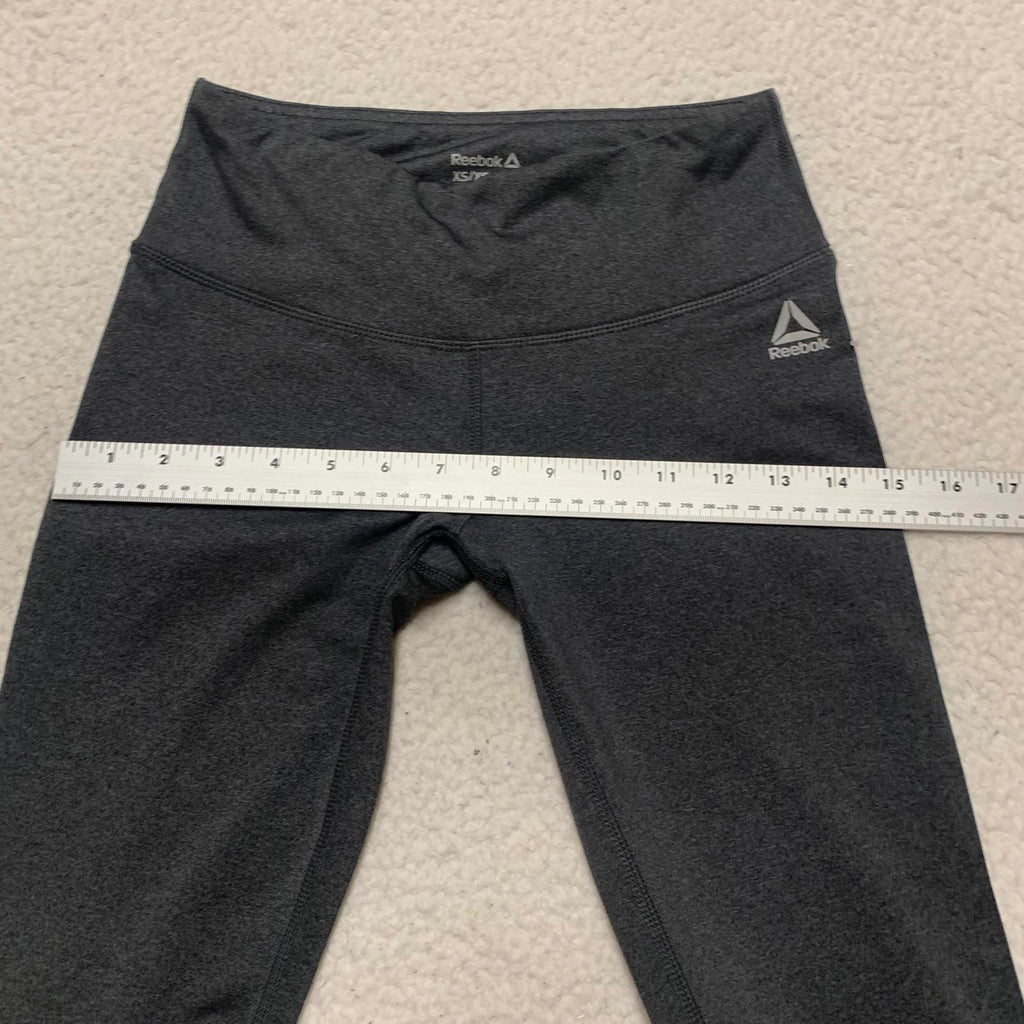 Leggings deportivos Reebok para mujer, talla XS, color gris y negro