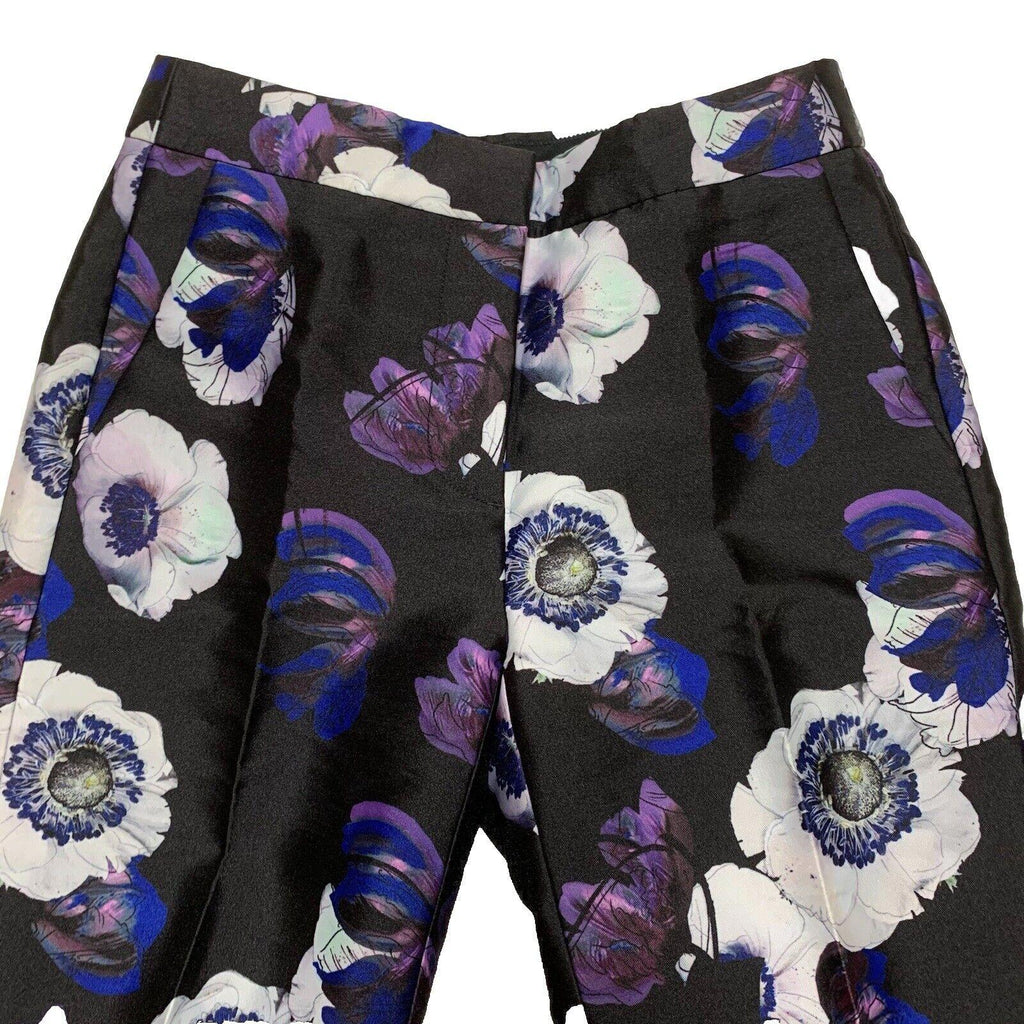 Pantalones de mujer J. Crew, talla 00, estampado floral de amapolas, corte cropped