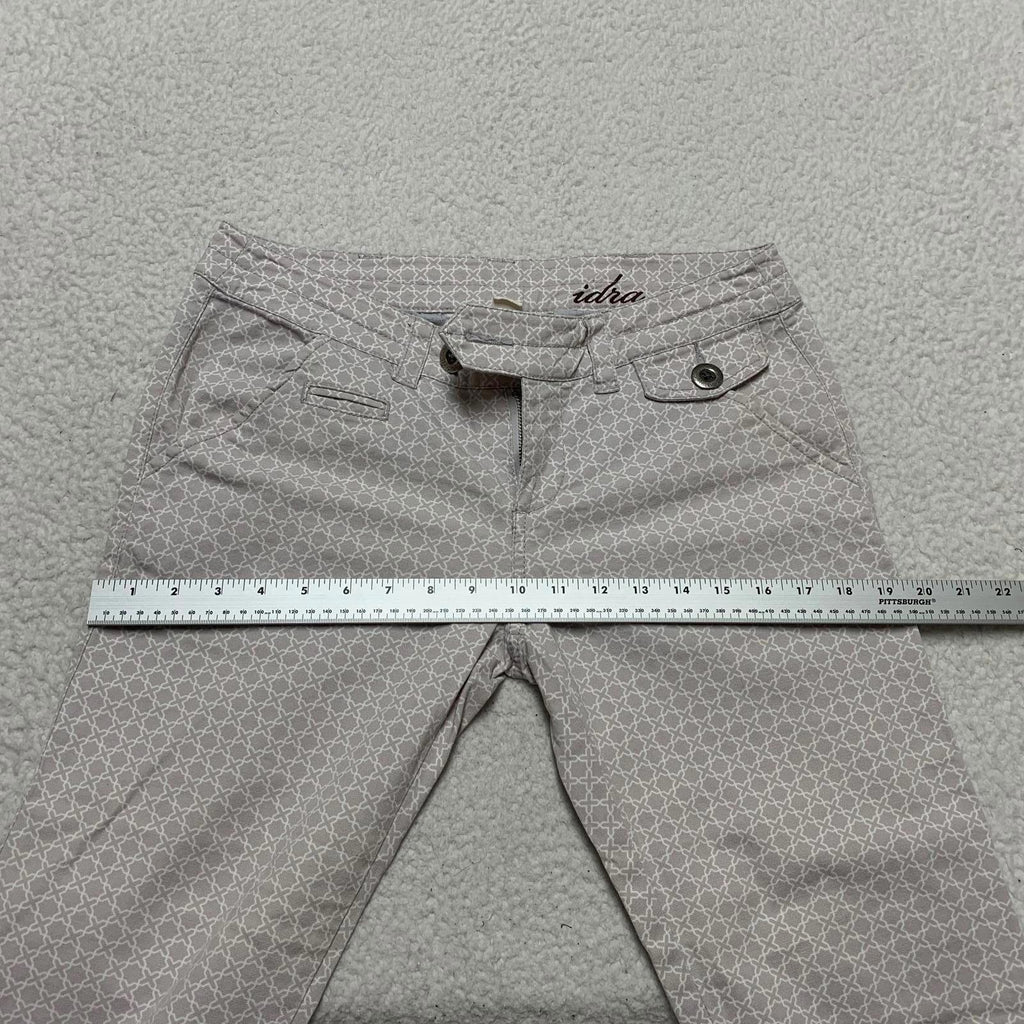 Pantalones capri Idra con diseño geométrico estampado gris, talla 4 para mujer