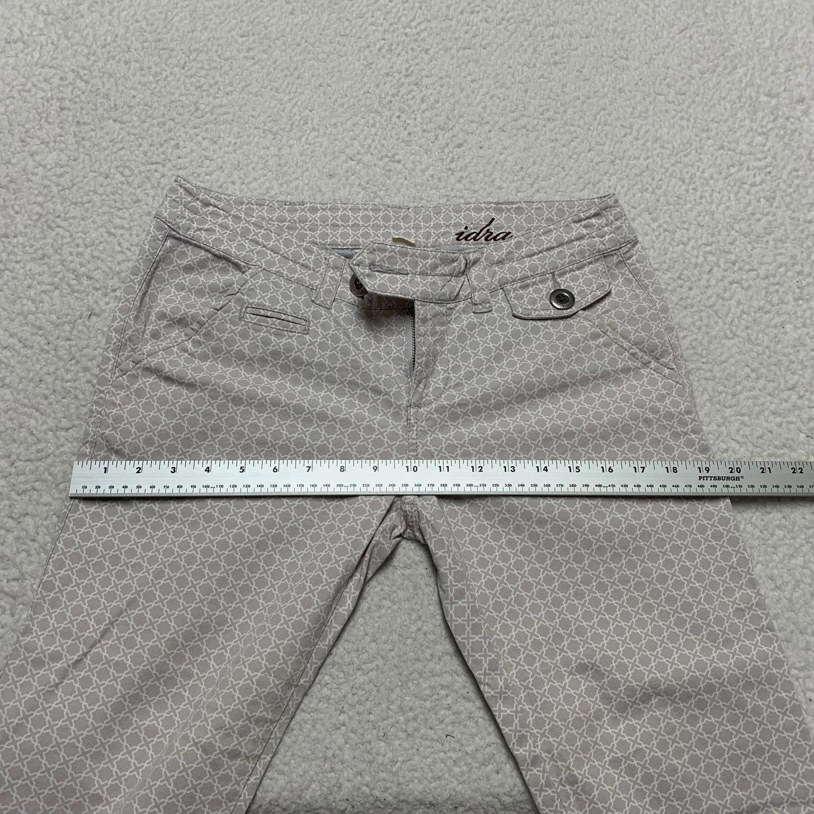 Pantalones capri Idra con diseño geométrico estampado gris, talla 4 para mujer