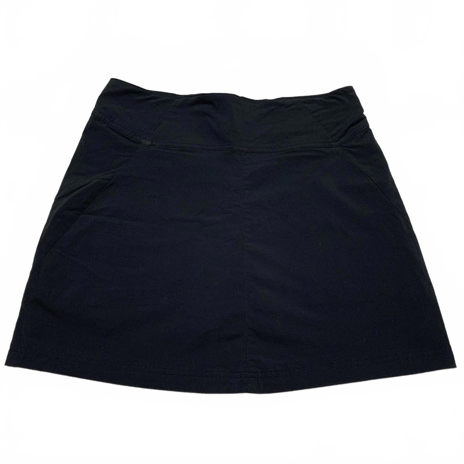 Falda pantalón negra con pantalones cortos Royal Robbin's para mujer, talla 10, nailon, ancho 33,5"