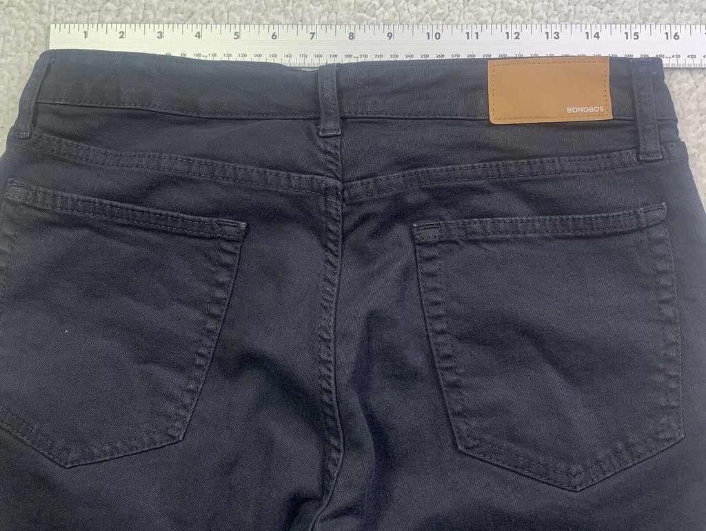 Vaqueros Bonobos para hombre, 31/30, negros, ajustados, de pierna recta y elásticos