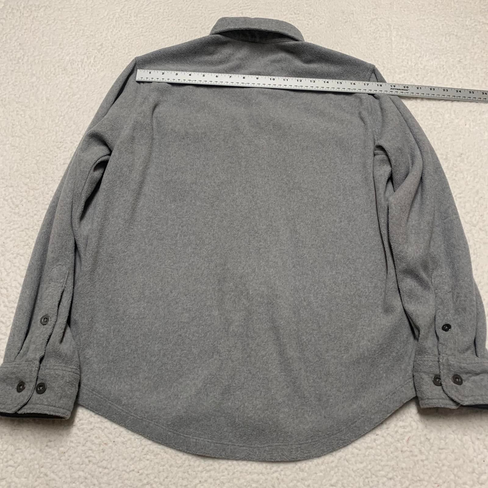 Camisa de franela abotonada gris George para hombre, talla mediana (38-40)