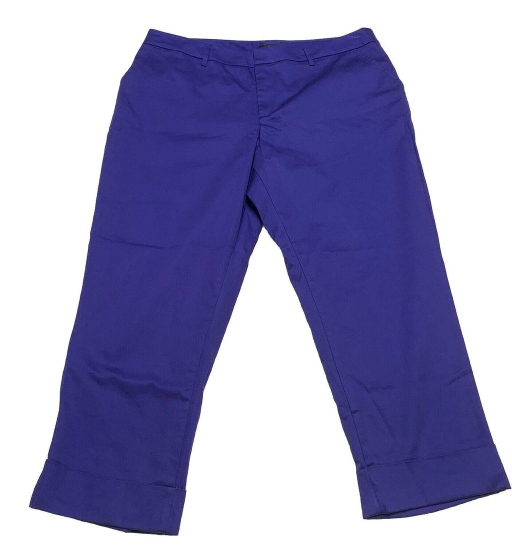 Pantalones capri elásticos con puños morados para mujer de Mossimo, talla 16