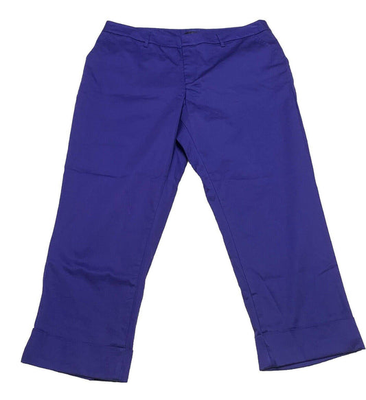 Mossimo Women’s 16 Capri Pants Slacks Purple Cuffed Stretch