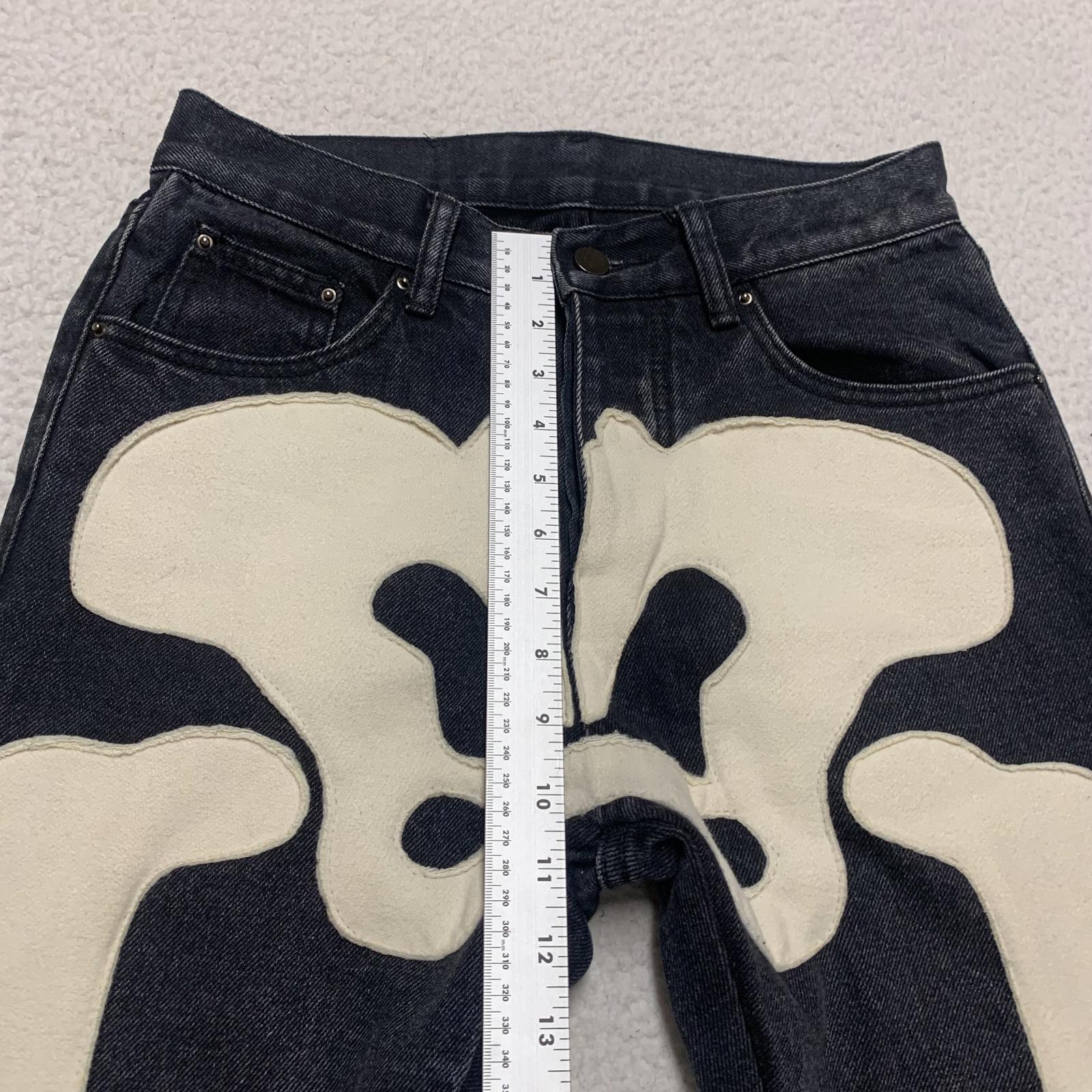 Vaqueros negros con estampado de calavera para hombre MNML, talla 28