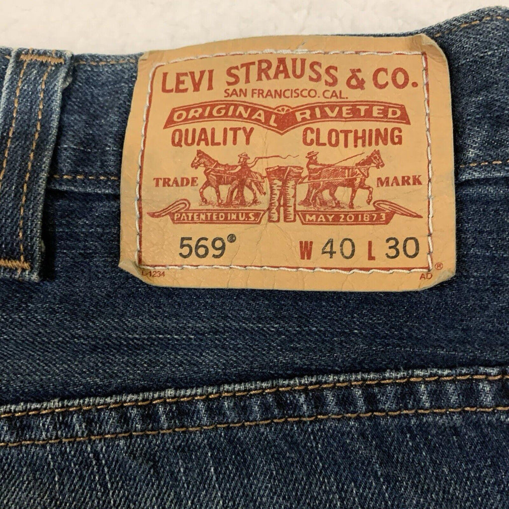 Vaqueros Levi's 569 Loose Straight Leg para hombre, talla 40x30, azul oscuro