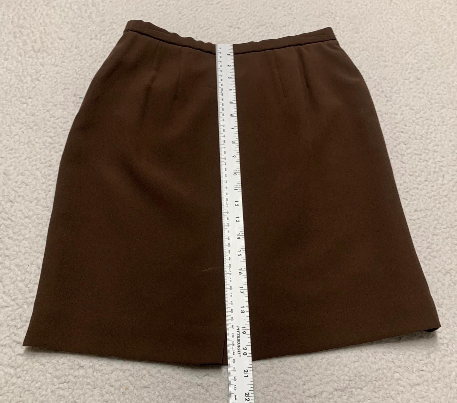 Falda acampanada marrón pequeña Laura Scott para mujer, talla pequeña 8, cintura 28