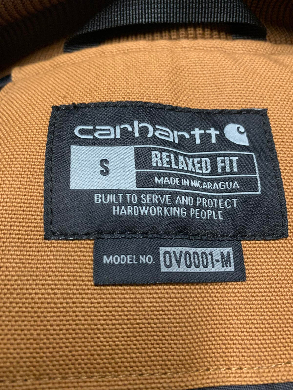 Chaleco de trabajo acolchado Carhartt para hombre, talla pequeña, marrón, corte relajado, OV0001-M