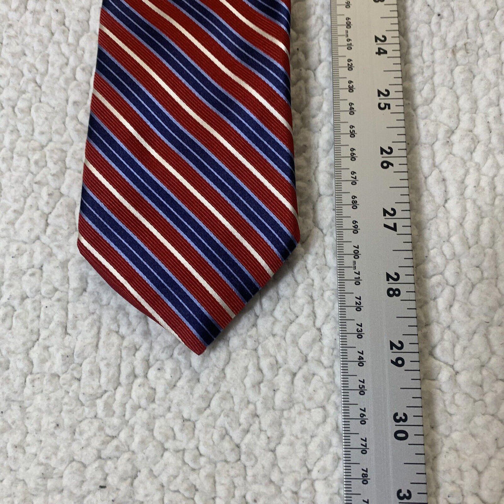 Nautica Men's Tie Red White Blue Diagonal Stripe 100% Silk