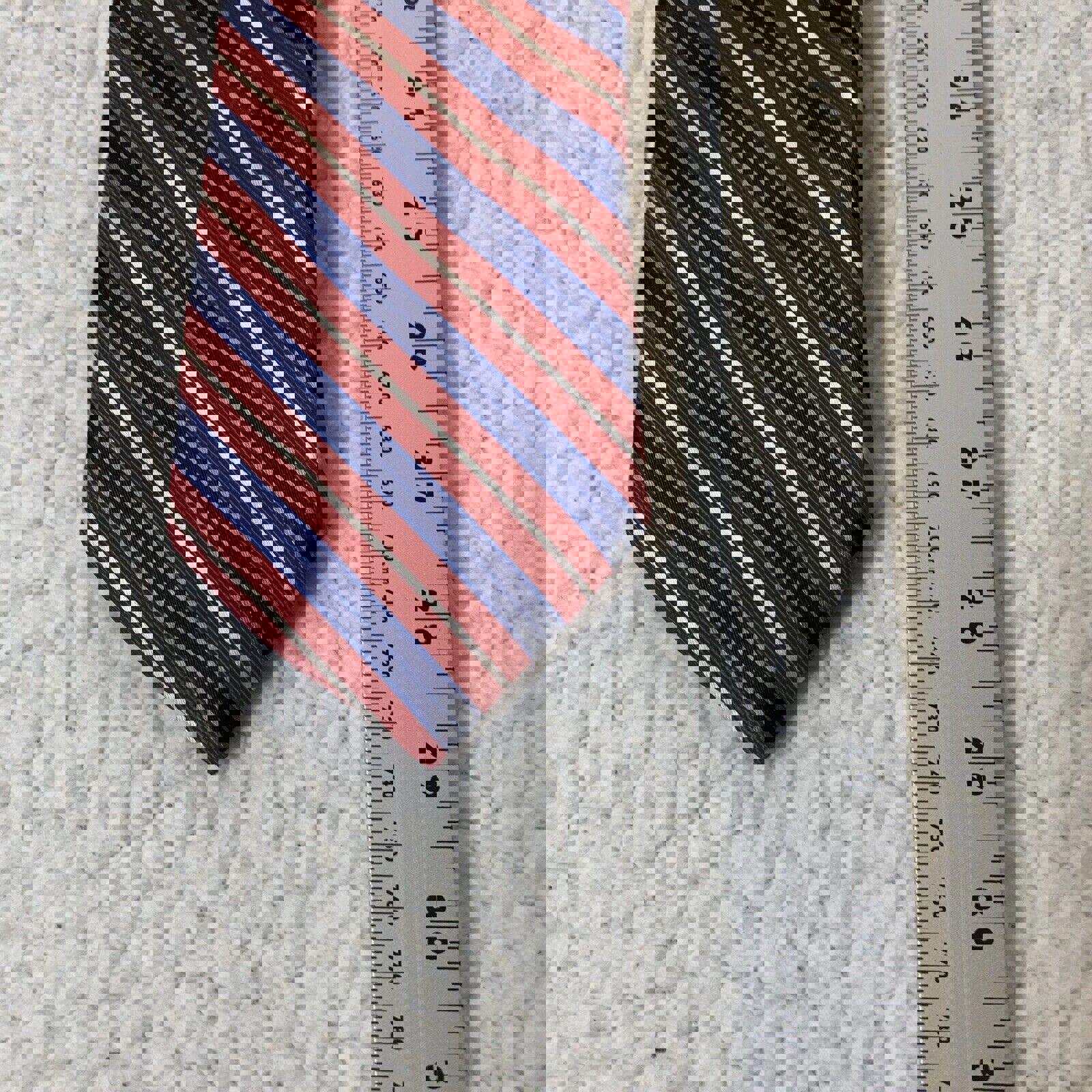 Corbata Nautica para hombre, color rojo, blanco y azul, con rayas diagonales, 100 % seda