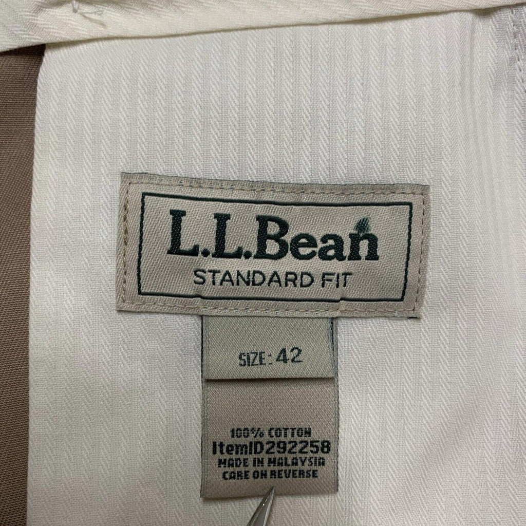 Pantalones de vestir LL Bean Chinos para hombre talla 42 ancho color caqui oscuro