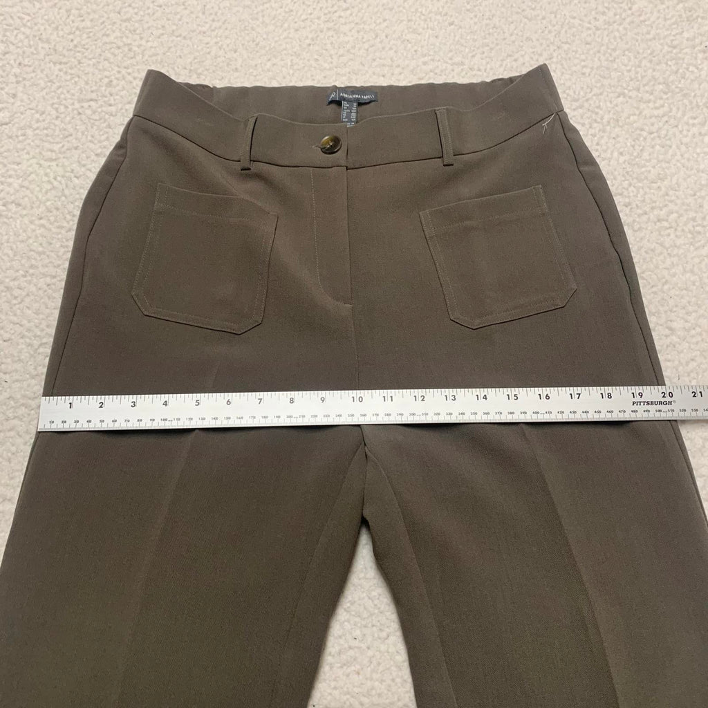 Pantalones anchos marrones con parches Adrianna Papell para mujer, talla 8, talla pequeña, ancho 32 x 26,5