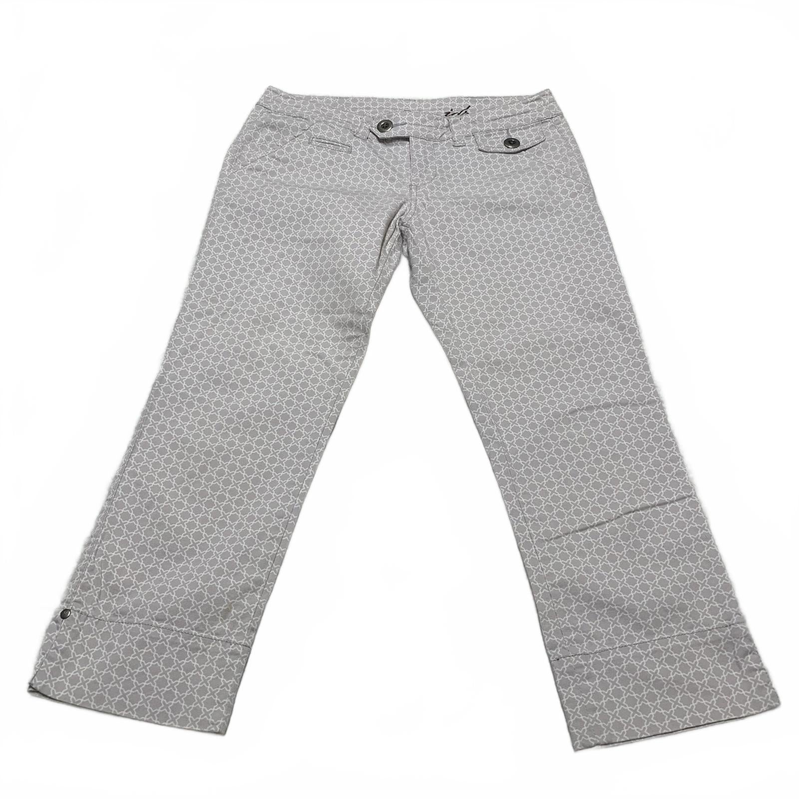 Pantalones capri Idra con diseño geométrico estampado gris, talla 4 para mujer
