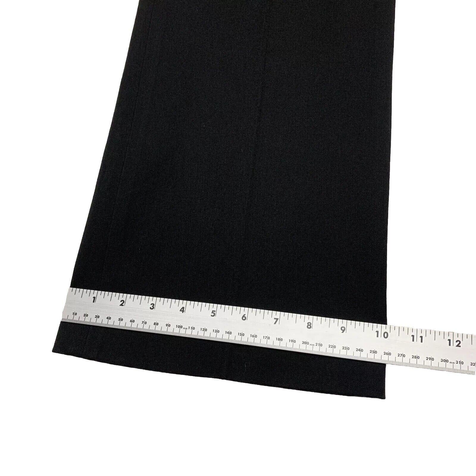 Pantalones de vestir negros Virtue para mujer, talla 12, con trabillas para cinturón y pierna ancha