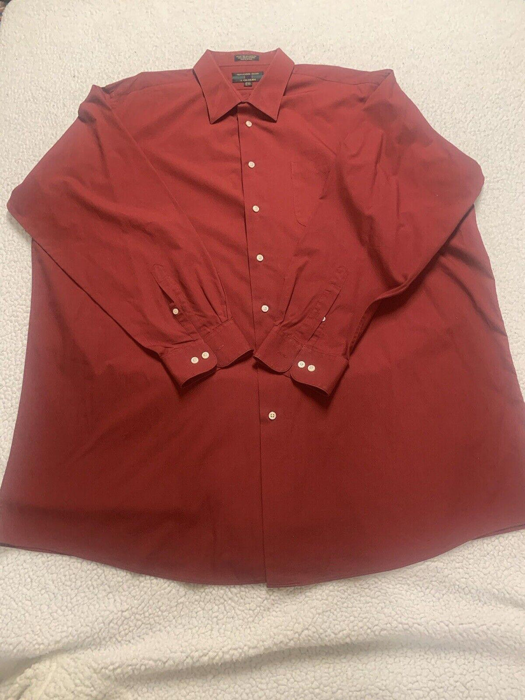 Camisa Alexander Julian 3XLT de manga larga para hombre, color vino tinto