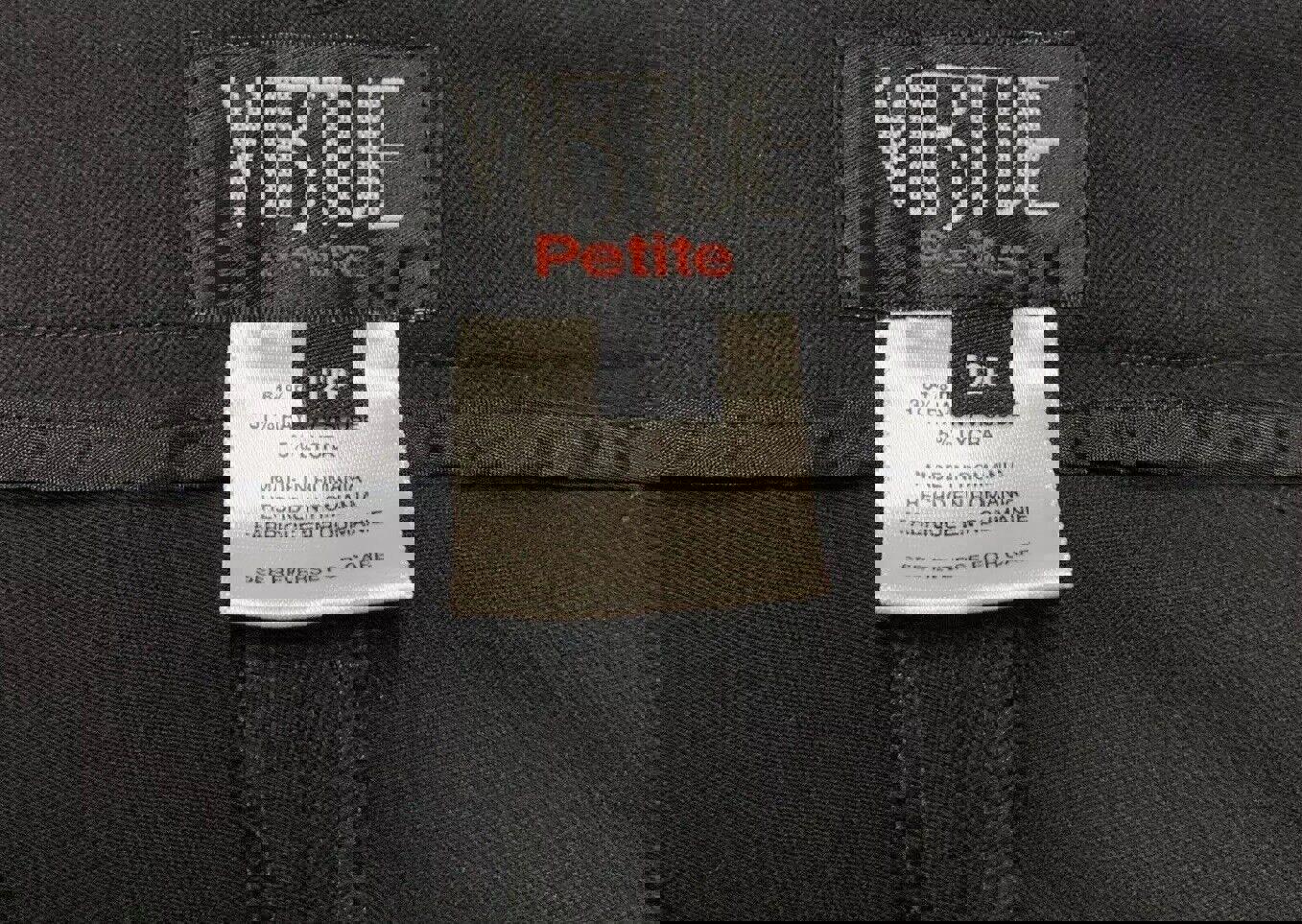 Pantalones de vestir negros Virtue para mujer, talla 12, con trabillas para cinturón y pierna ancha