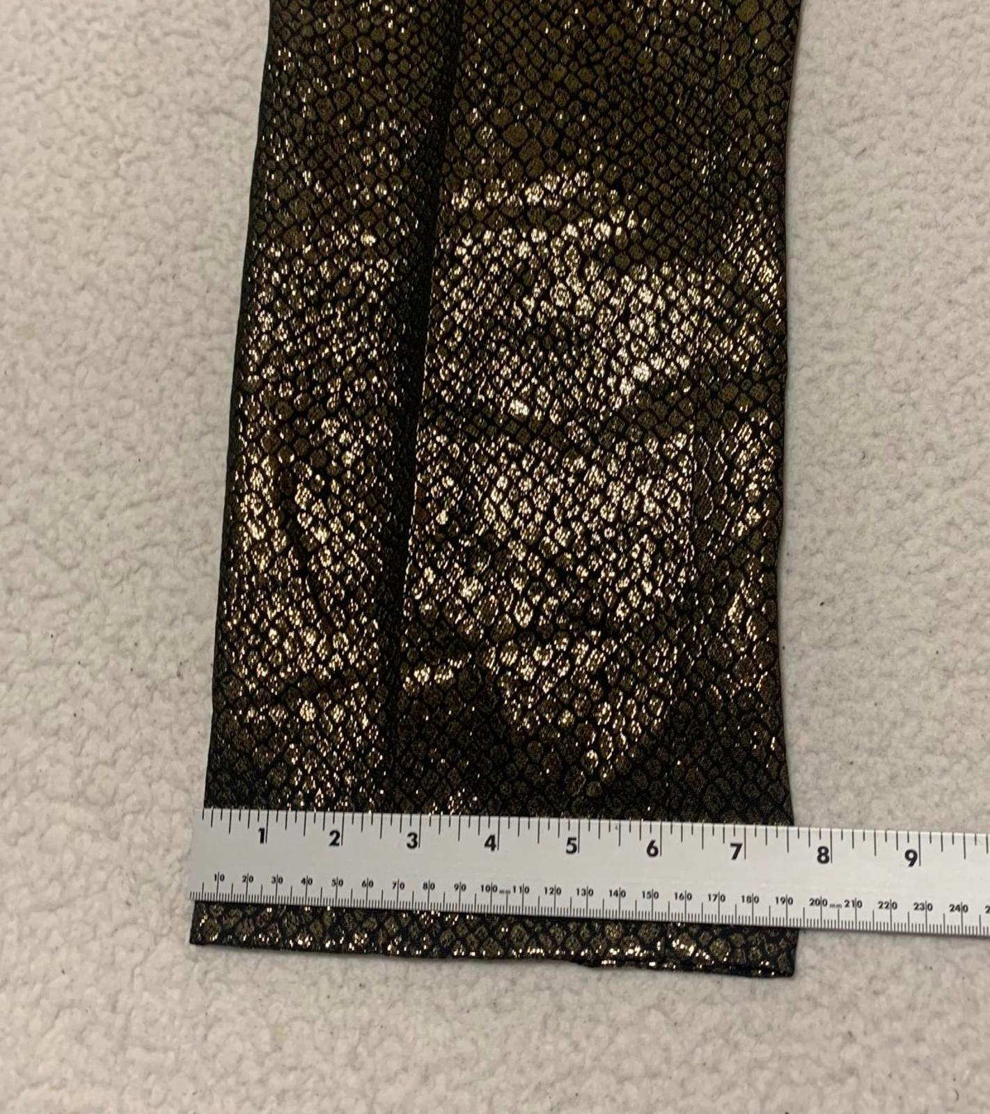 Pantalones Anne Klein para mujer, talla 8, con estampado de piel de serpiente en negro y dorado metalizado