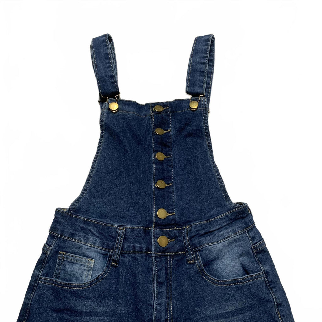 Overol de mezclilla para mujer, talla pequeña, pantalones vaqueros azules con piernas acampanadas