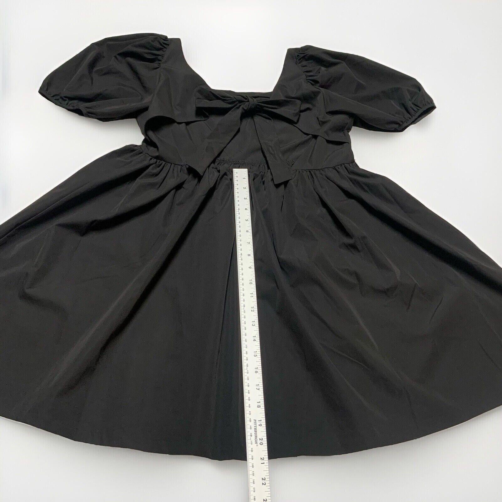 Vestido de verano negro de H&amp;M para mujer, talla grande, con mangas abullonadas y corte en A para vacaciones