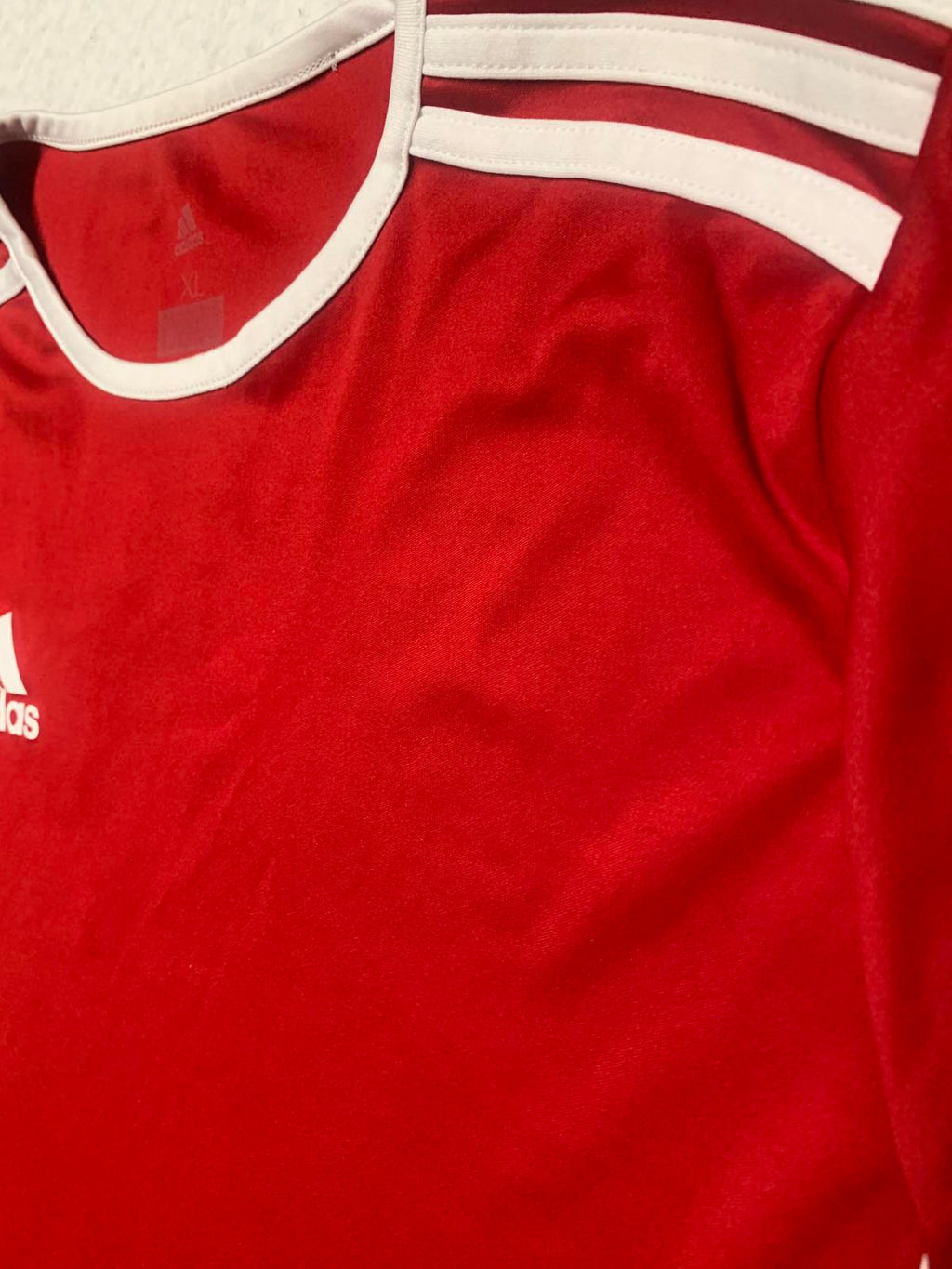 Camiseta de fútbol unisex para niños Adidas, talla extragrande, color rojo Clima Cool