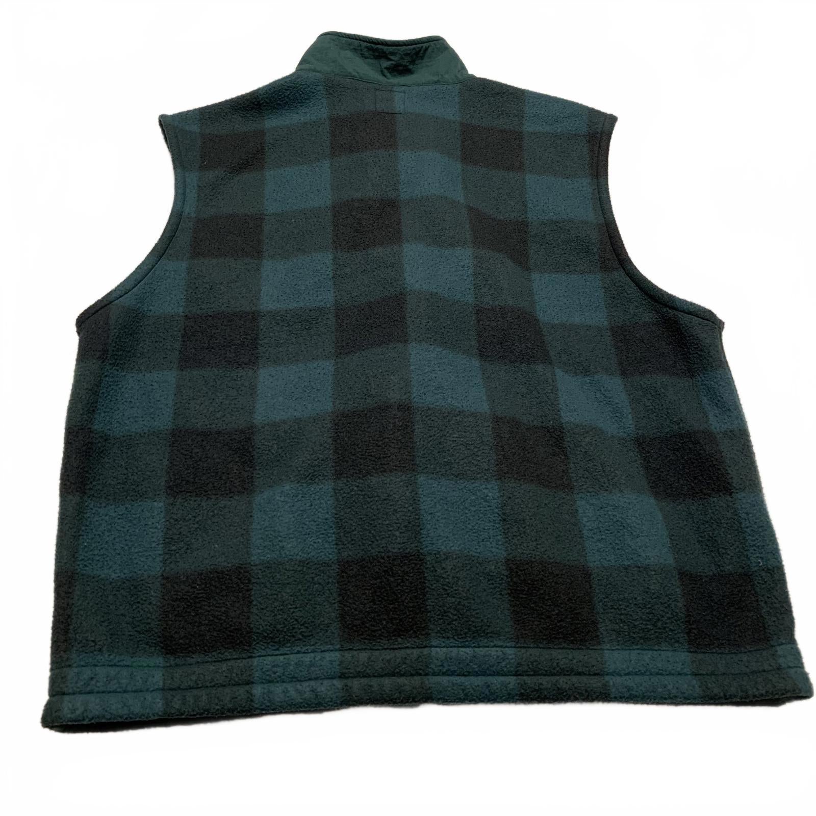 Chaleco polar a cuadros verde y negro de GAP para hombre, talla grande