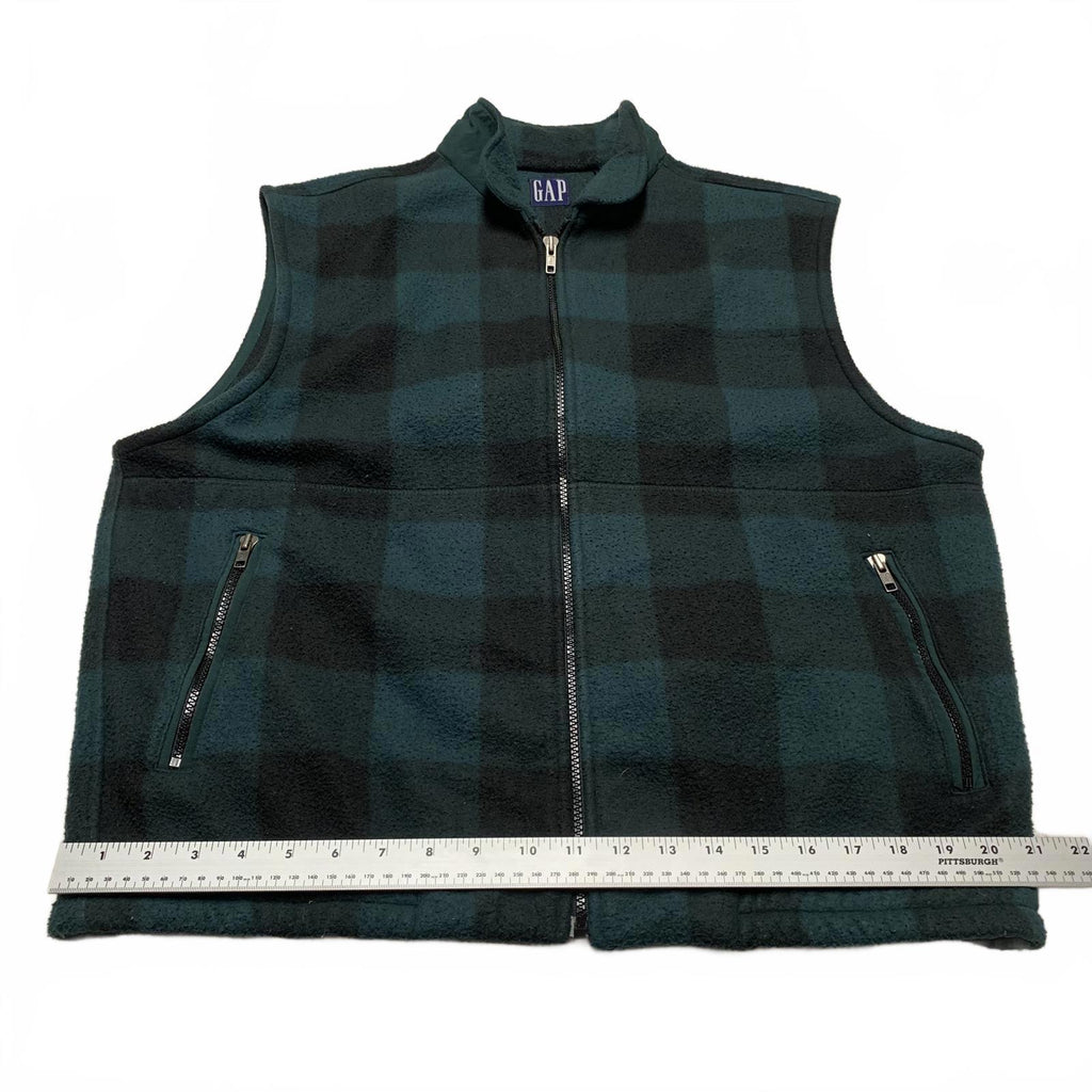Chaleco polar a cuadros verde y negro de GAP para hombre, talla grande