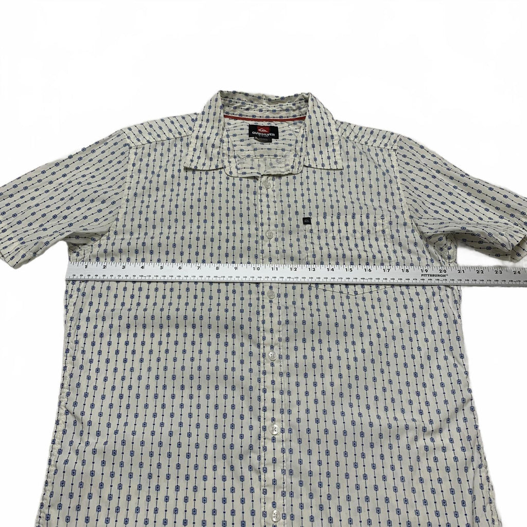 Camisa informal de manga corta Quiksilver para hombre, color blanco roto, talla pequeña