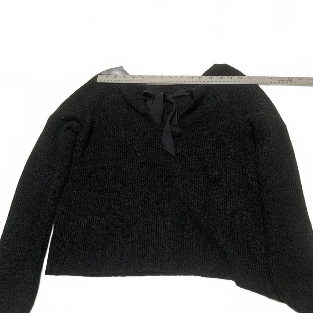 Suéter Abercrombie &amp; Fitch de manga larga negro Y2K con lazo en la espalda para mujer, talla M