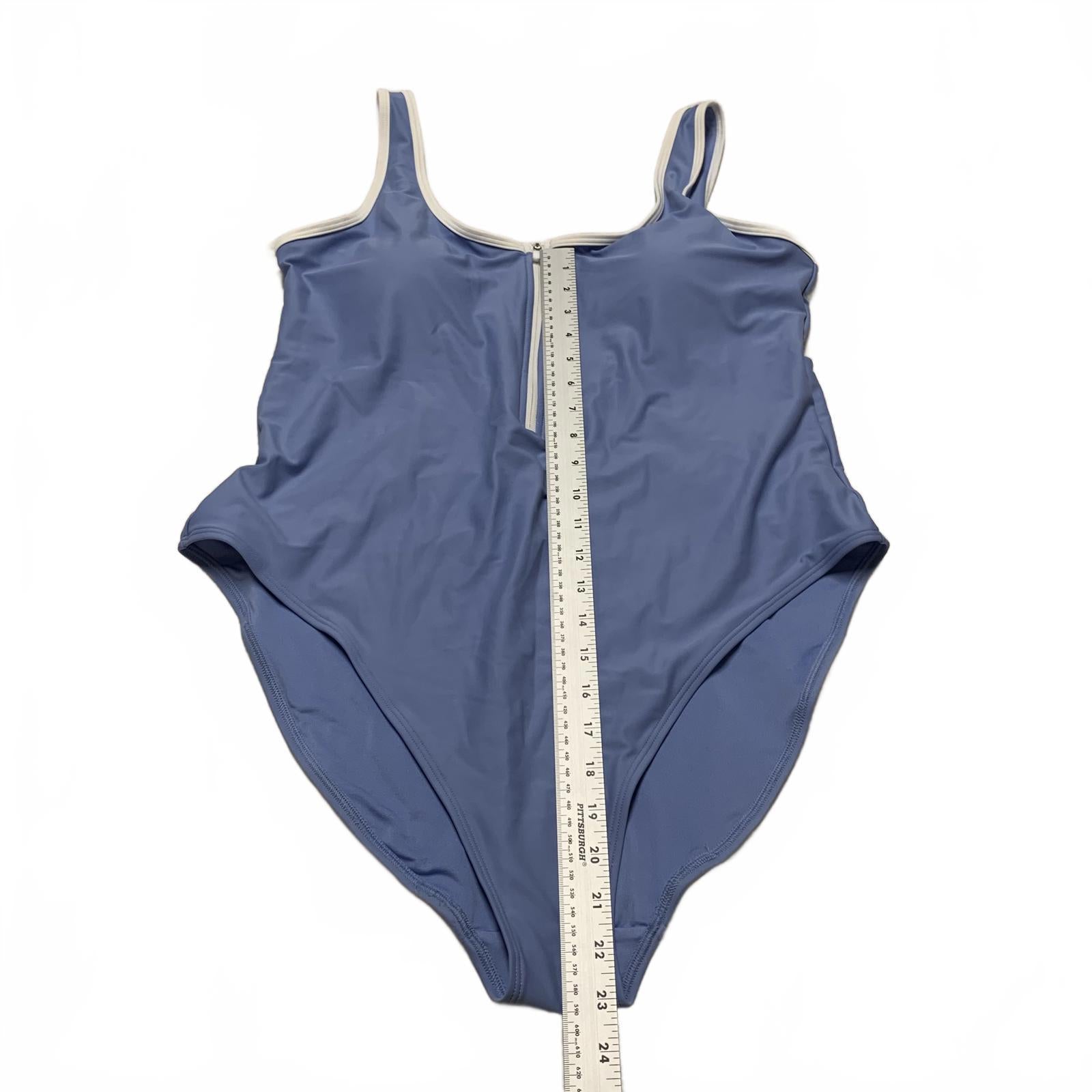 Traje de baño de una pieza azul XXL para mujer de Old Navy con cremallera frontal