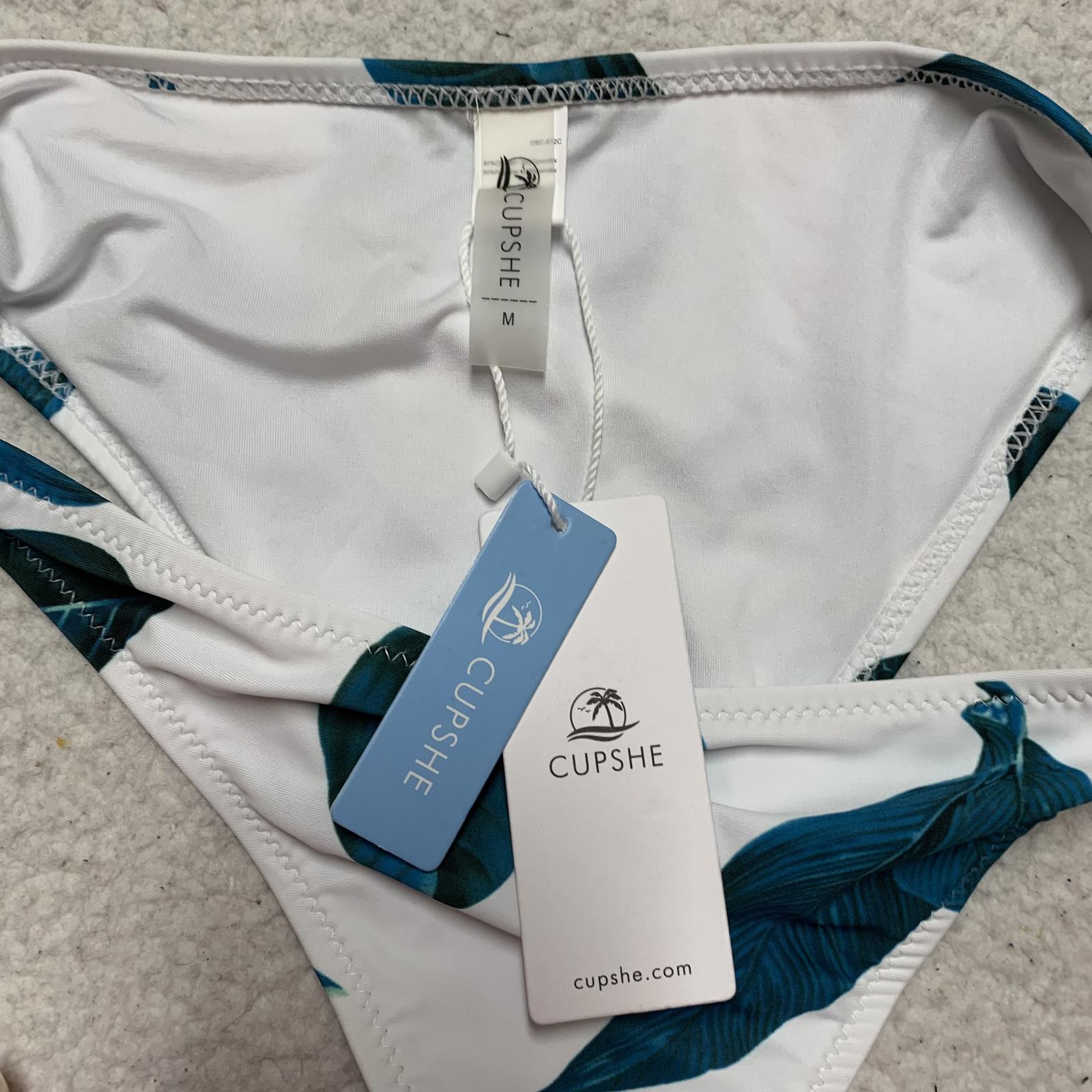 Braguita de bikini Cupshe para mujer, talla M, con estampado de hojas azules