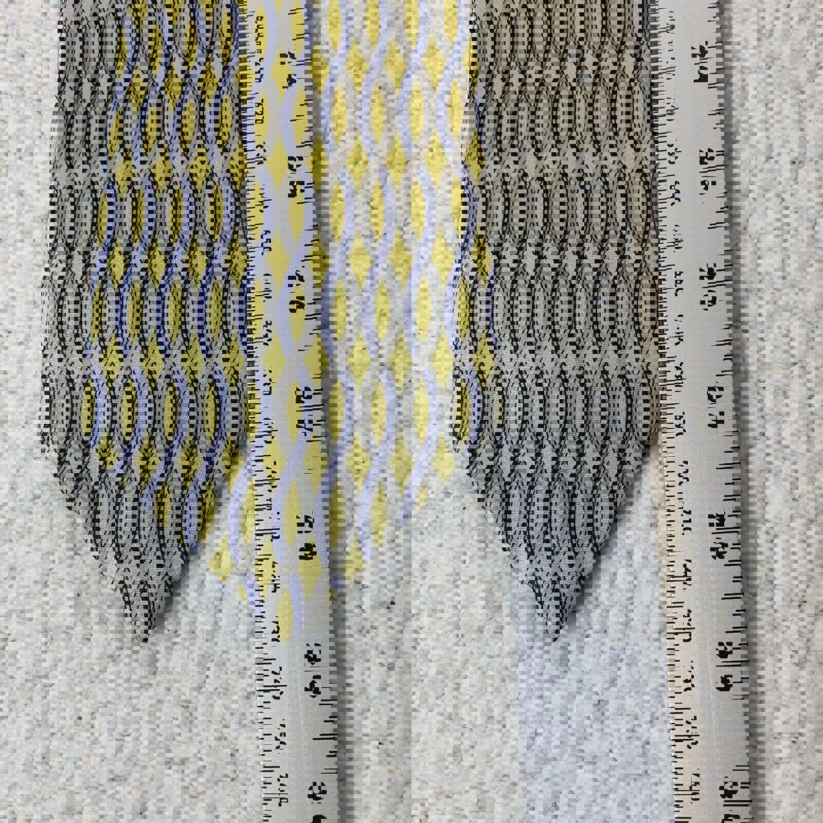 Corbata para hombre Umo Lorenzo, color amarillo, azul y gris, diseño italiano