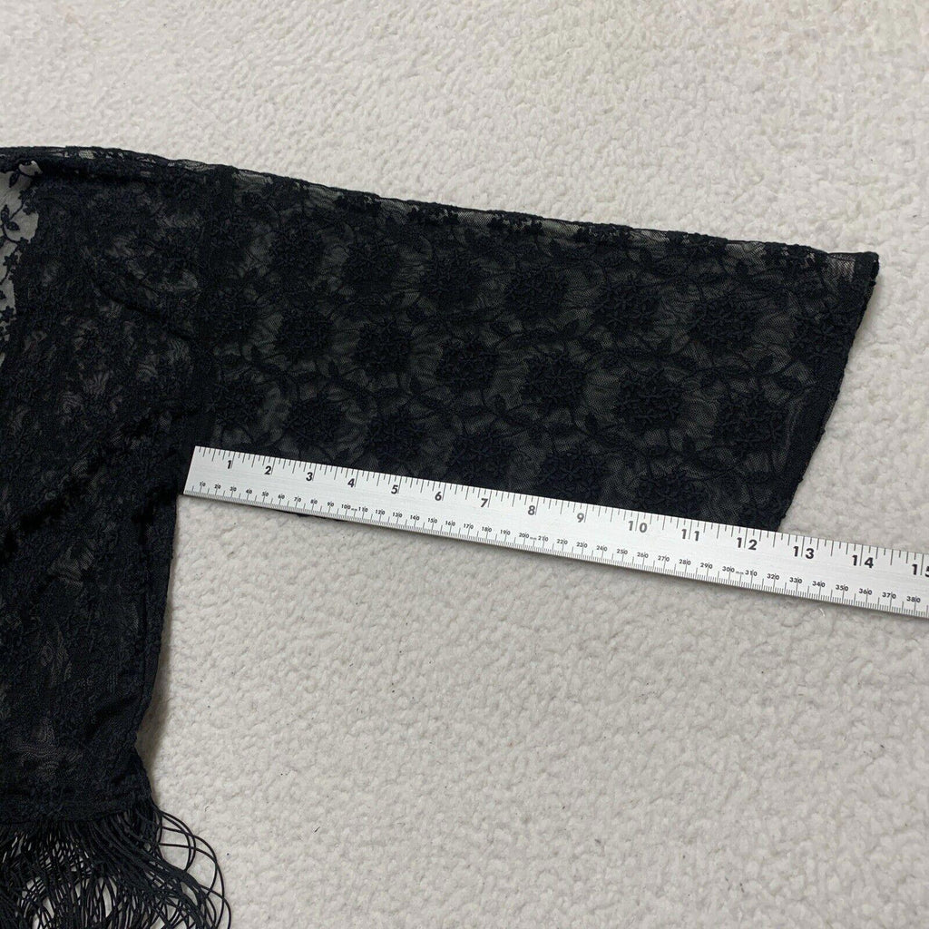 Bufanda tipo chal con flecos de encaje negro para mujer, talla S, estilo bohemio grunge, de H&amp;M