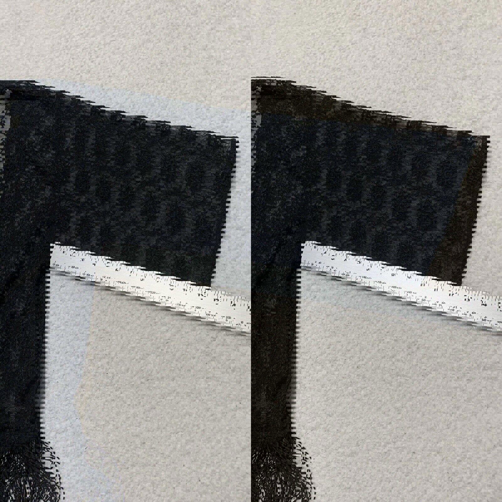 Bufanda tipo chal con flecos de encaje negro para mujer, talla S, estilo bohemio grunge, de H&amp;M