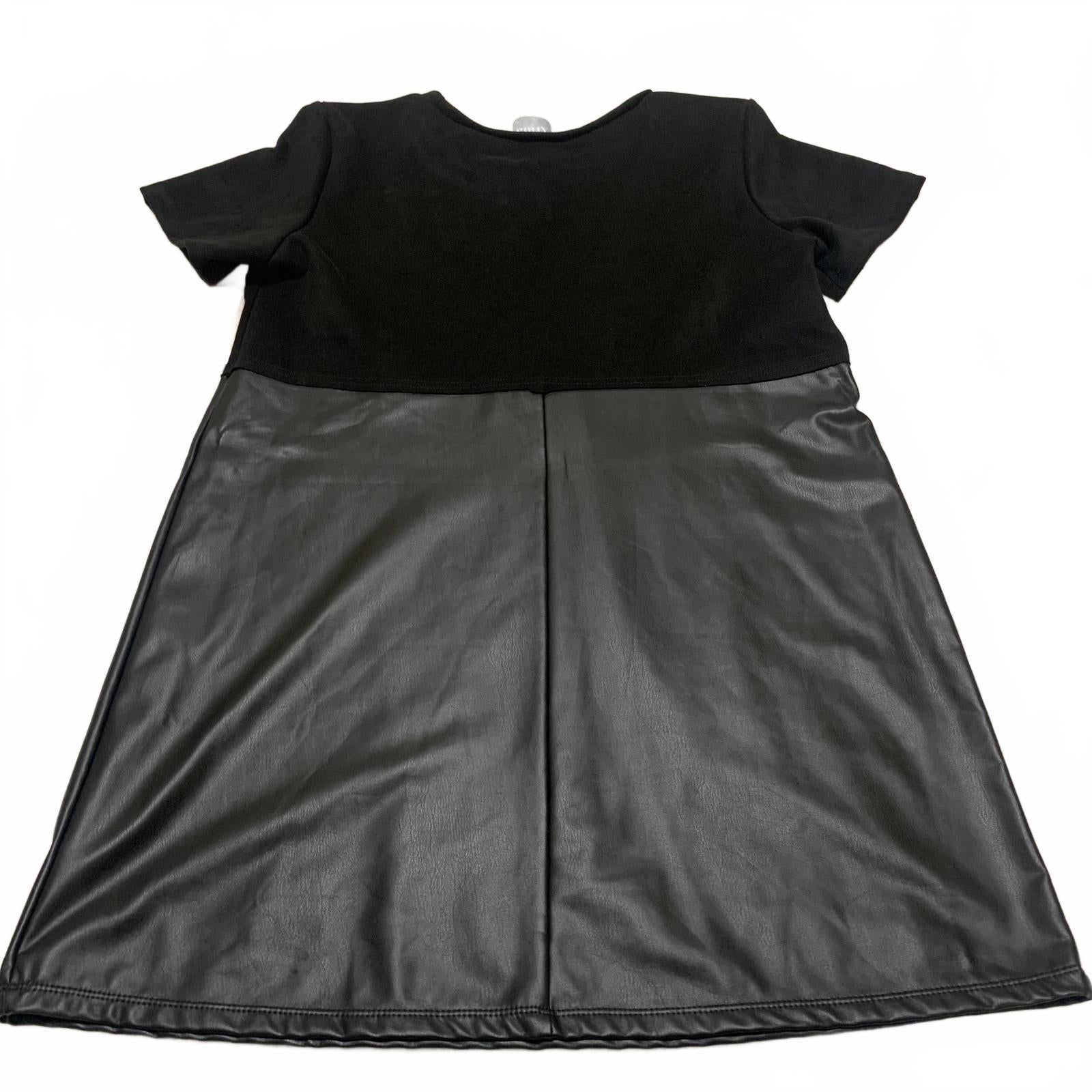 Vestido informal de manga corta con falda de piel sintética Arula para mujer, talla 1X, EE. UU.