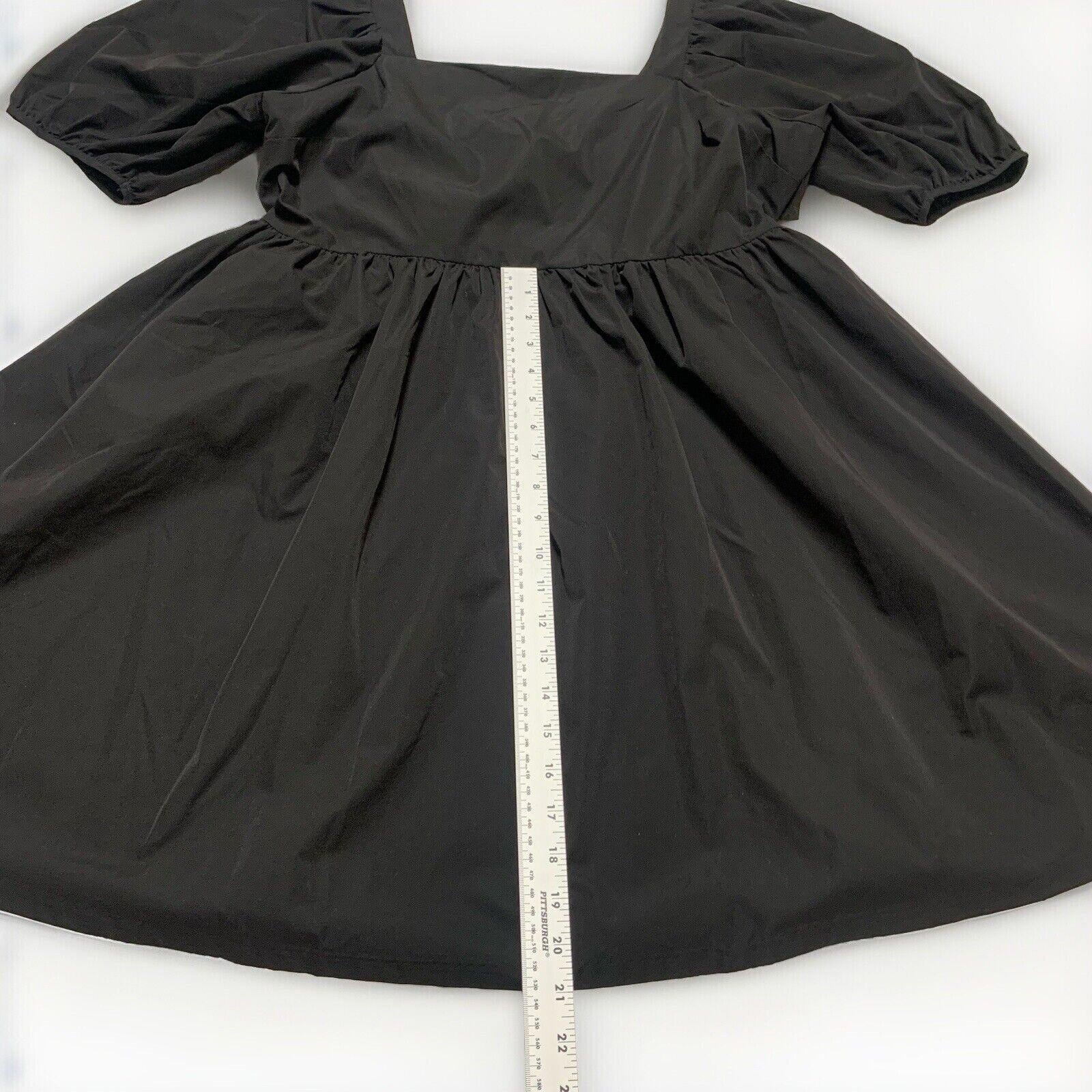 Vestido de verano negro de H&amp;M para mujer, talla grande, con mangas abullonadas y corte en A para vacaciones