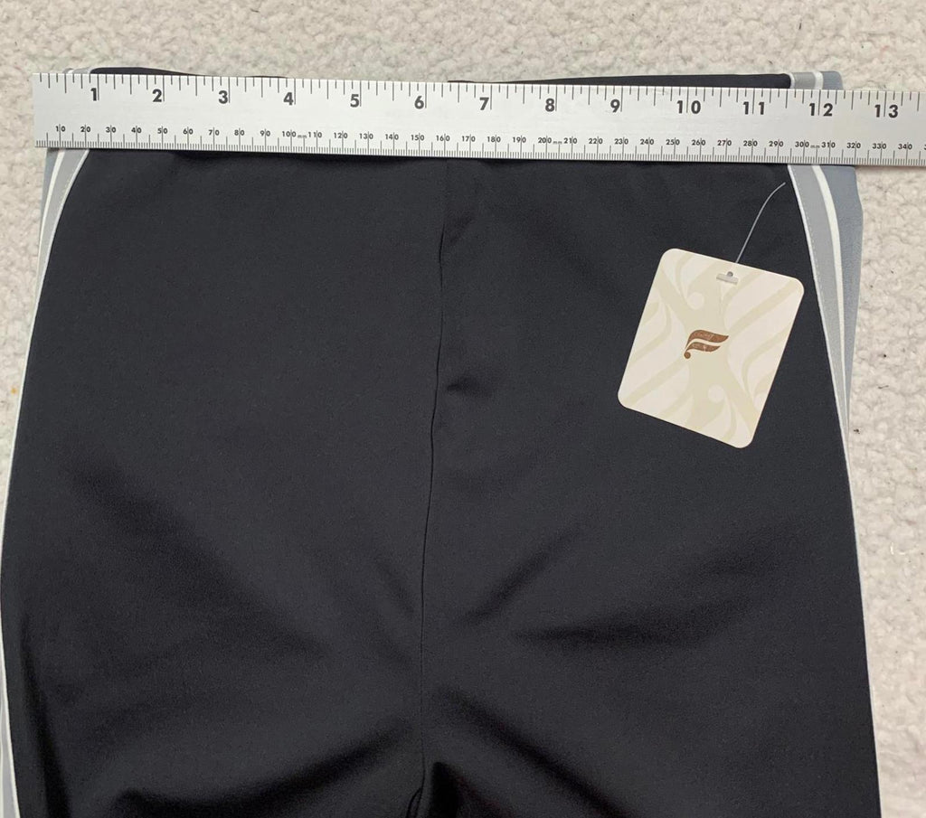 Leggings negros con rayas laterales y cremalleras en los tobillos de Fabletic para mujer, talla pequeña