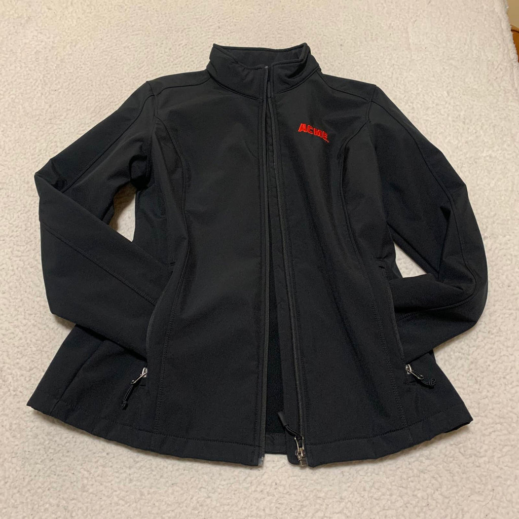 Chaqueta polar softshell negra para mujer Port Authority, talla L, con cremallera ACME