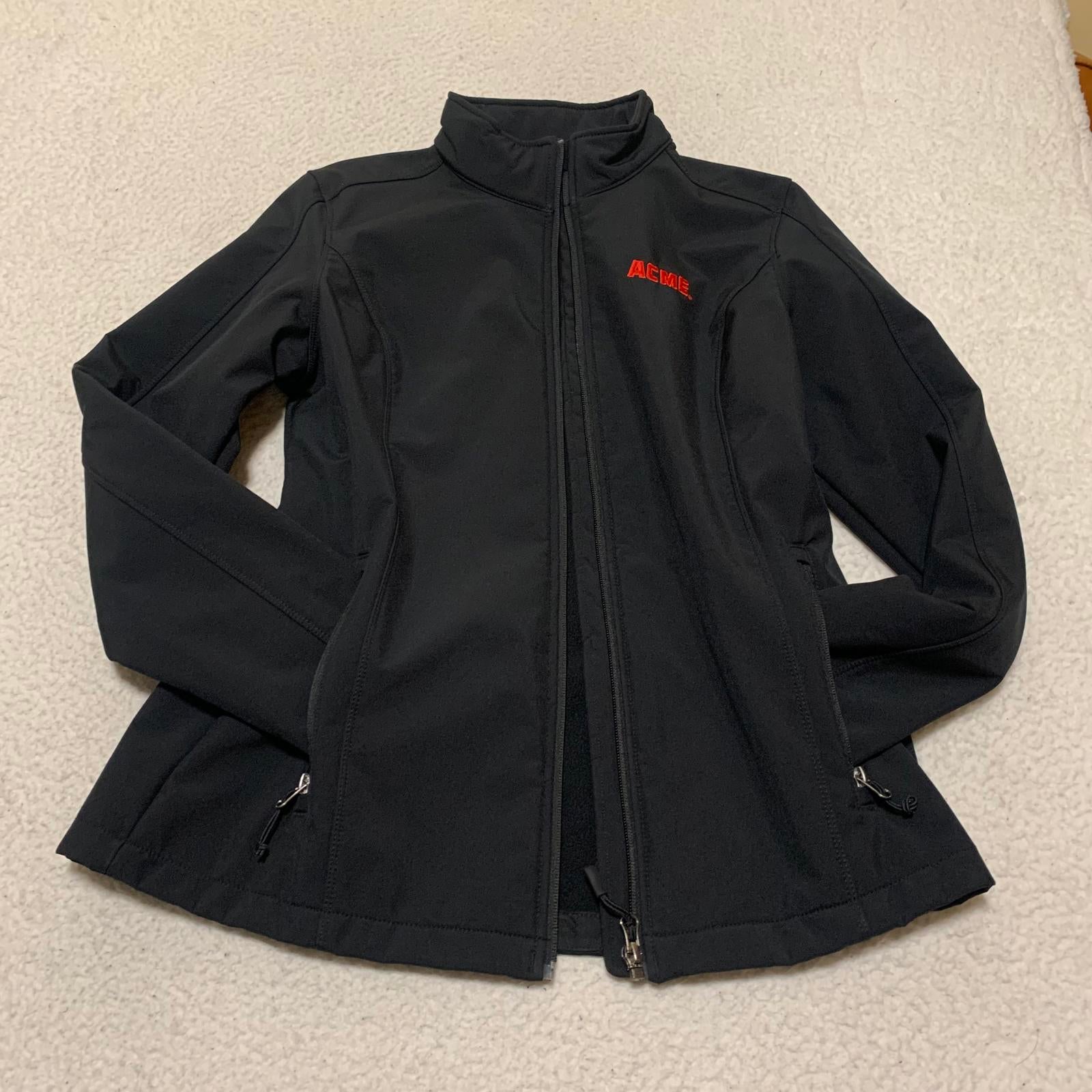 Chaqueta polar softshell negra para mujer Port Authority, talla L, con cremallera ACME