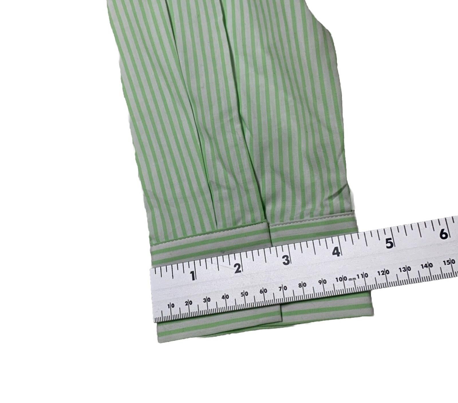 Camisa de botones a rayas verdes con bordado floral para mujer, talla S de Quacker Factory