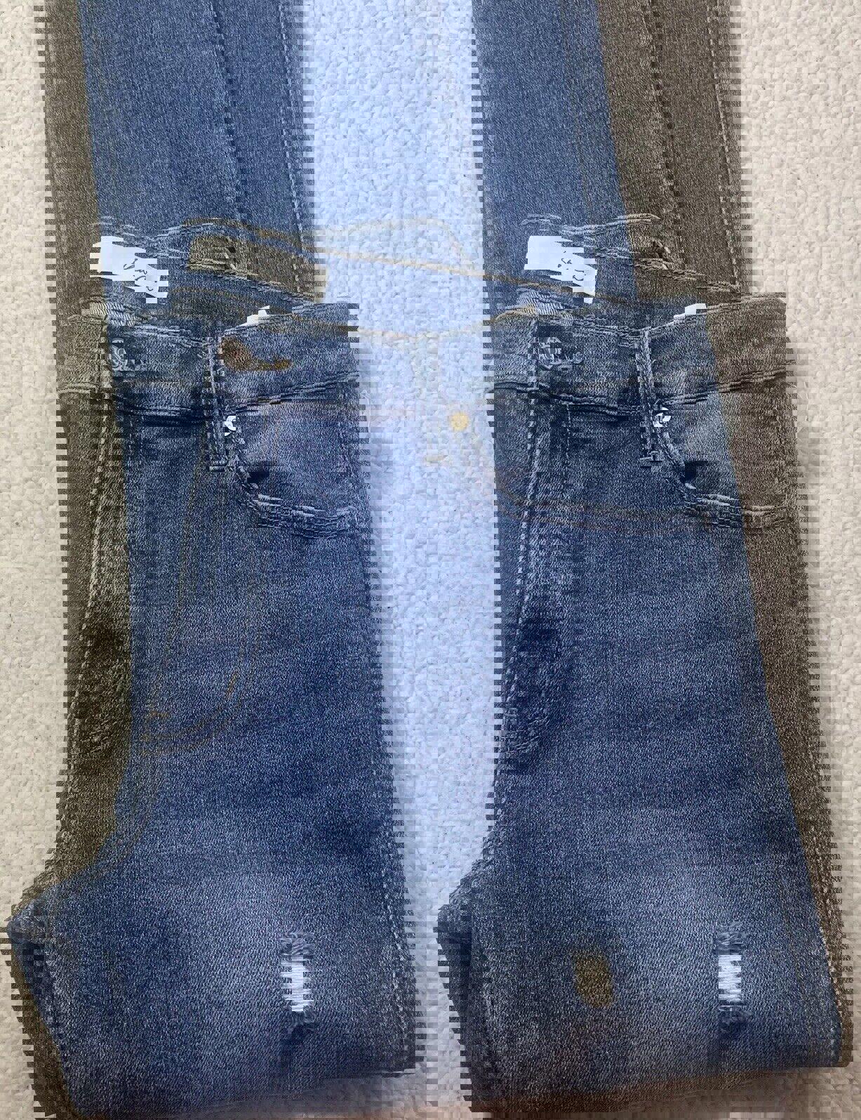 Jeans Kancan para mujer, talla 13.30, azul, desgastado, pierna recta