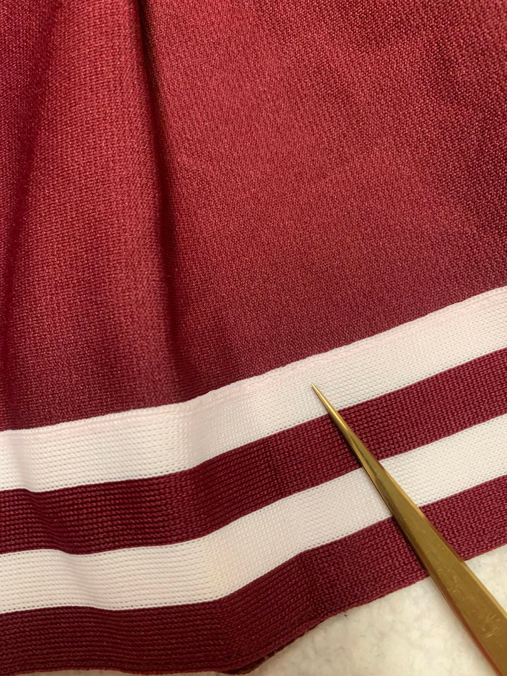 Falda plisada burdeos de rayas blancas para animadora VTG Chasse para mujer adulta, talla 6 S