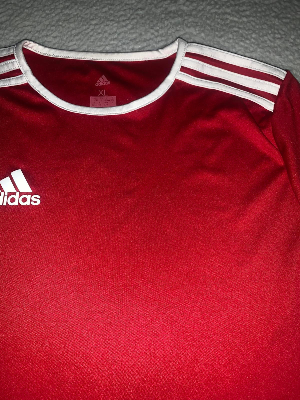 Camiseta de fútbol unisex para niños Adidas, talla extragrande, color rojo Clima Cool