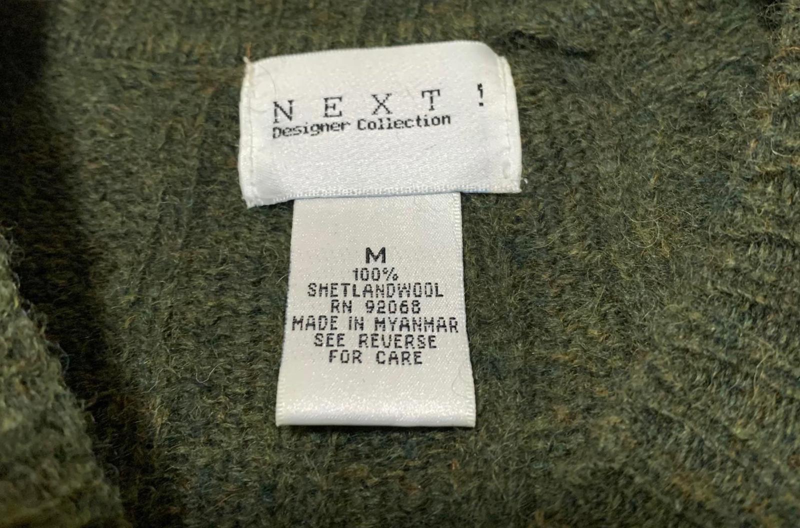 Suéter de lana Shetland verde oliva para mujer, talla M, colección Next Designer